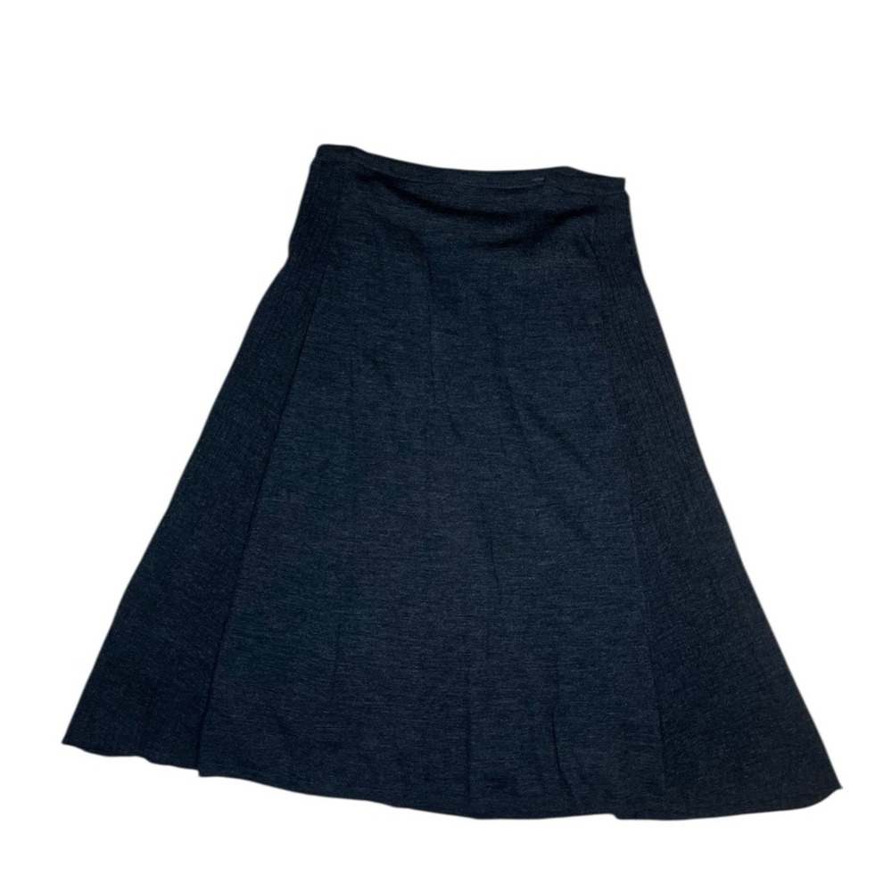 Eileen Fisher Charcoal Paneled Maxi Skirt Large Gray Merino Wool‎ Boho Gray NWT